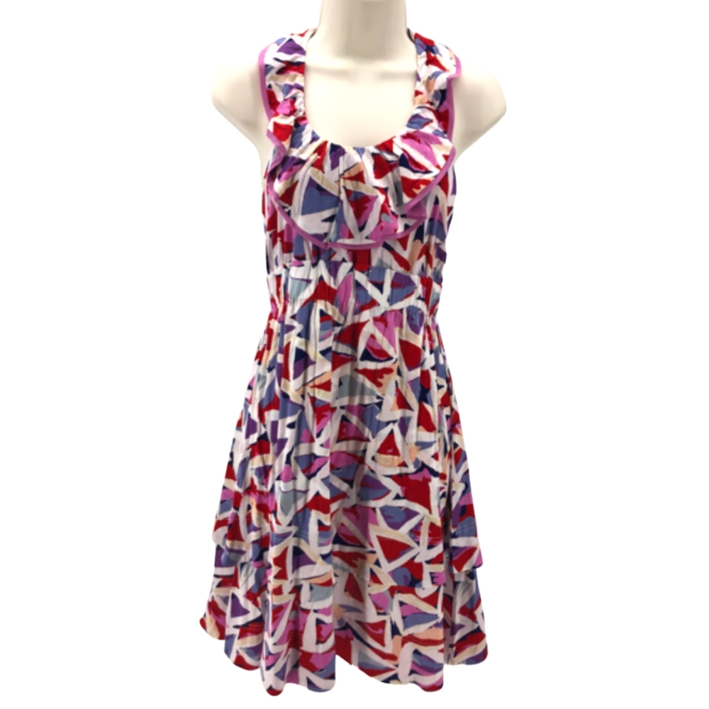 Marc by Marc Jacobs Abstract Cotton Jersey Ruffle Dress
